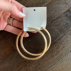 Free People oversized gold hoops |